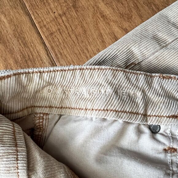 American Eagle Jeans Women's Size 10 Tan Mom Straight Corduroy Stretch - Picture 7 of 13